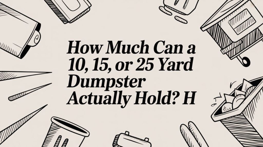 How much can a 10, 15, or 25 yard dumpster actually hold? 34 how much can a 10 15 or 25 yard dumpster actually hold dumpster illustration