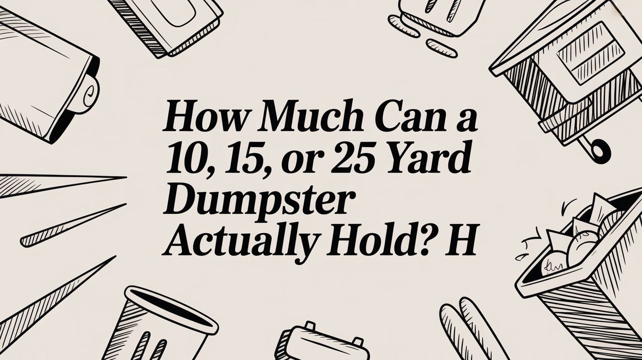 how much can a 10 15 or 25 yard dumpster actually hold dumpster illustration