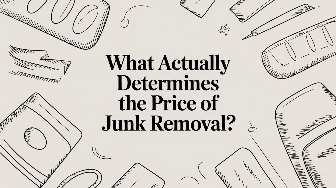 what actually determines the price of junk removal doodle art