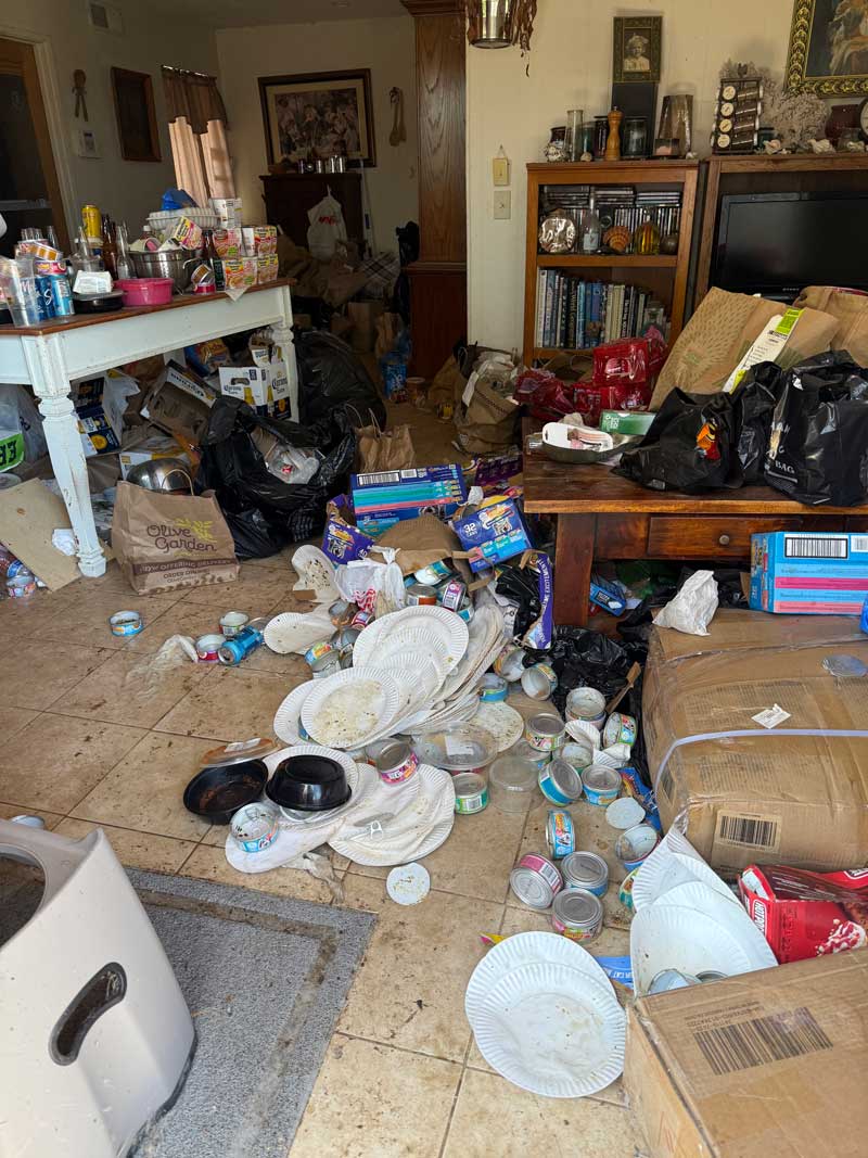 Hoarder house cleanout progression, photo 1